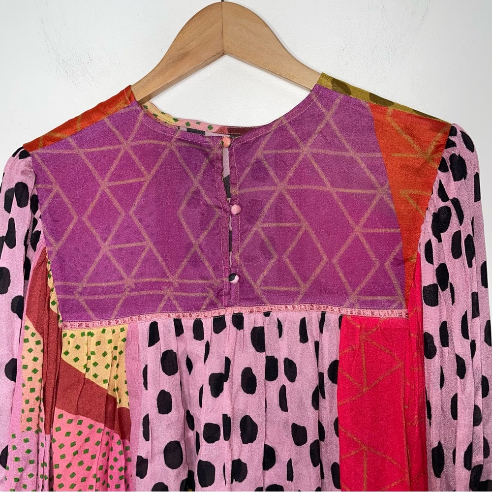 Bl^nk London x Anthropologie MIRANDA PEASANT Pink Black Eclectic Size Petite S - Picture 6 of 12